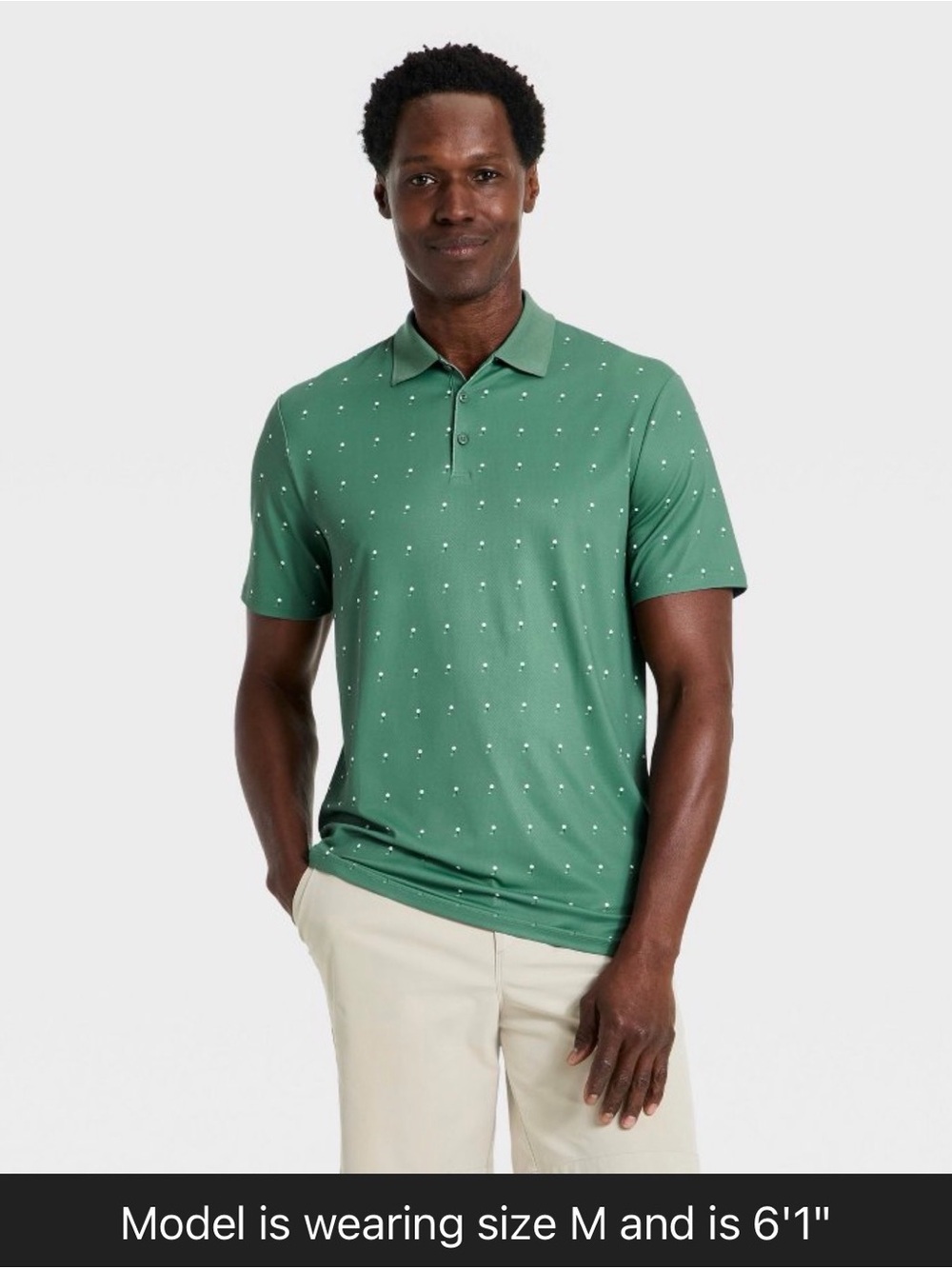 All in motion Men’s Large Golf Ball Print Polo